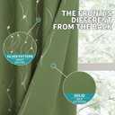 BGment Olive Green Blackout Curtains 90 Inch Length 2 Panels Set, Grommet Thermal Insulated Blackout Curtains with Wave Line and Dots Printed for Living Room, Each Panel 52 x 90 Inch