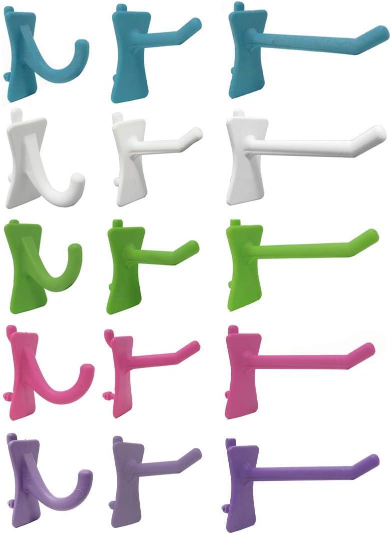 PegPro J, 1" & 2" Kit for Standard Wood Fiber pegboard  Durable Plastic Pegboard Hooks - for Garage, Kitchen, Craft Room, and More (J, 1" & 2" Hook - 72 Pack, Confetti Mix)