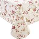 Heavy Duty Vinyl Tablecloth with Flannel Backing Waterproof Oil-Proof Plastic Table Cloth Stain-Resistant Wipeable Rectangle or Square Table Cover for Indoor and Outdoor (Flowers, 60X102 Inch)