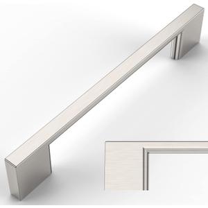 Amerdeco 10 Pack Brushed Satin Nickel Cabinet Pulls - 5 Inch(128MM) Hole Centers Kitchen Handles for Cabinets and Cupboards - ZH0060 