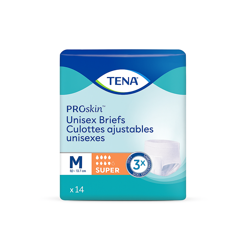 TENA ProSkin Unisex Adult Diapers with Tabs, Maximum Absorbency, Medium, 56 ct