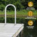 Aluminum Dock Handrail, 24" x 13" Dock Boarding Handrail, Dock & Boat Aluminum Safety Grab Bar, 36in Swimming Pool Handrail & Hot Tub Handrail, Silver