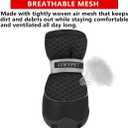QUMY 4PCS Dog Shoes for Small Dogs, Hot Pavement Summer Puppy Dog Boots & Paw Protectors with Soft Anti-Slip Rubber Sole, Mesh Breathable Dog Booties for Hardfloors, Walking Running Black Size 5