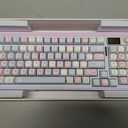 H98 Wireless Mechanical Keyboard,96-Key Hot-Swappable Wired Gaming Keyboard,Tri-Mode Bluetooth 5.0 2.4G USB-C,1.14" Color Screen,Double Knob,6000mAh,RGB,PBT Keycaps for PC Mac iPad-Pink