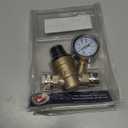 Camco Adjustable RV/Marine Brass Water Pressure Regulator | Help Stop Damage to RV/Marine Appliances, Plumbing Fixtures, and Hoses | Features Standard Garden Hose Threads for Simple Hookup 