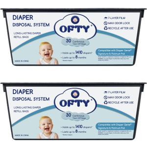 Diaper Refill Bags [60 Count] Compatible with Easy Roll Pail: 7-Layer Leakproof Design | Holds 2820+ Newborn Diapers (16 Month Supply) | Superior Odor Control for Baby & Nursery