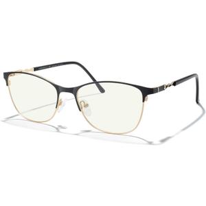 MERRY'S Women Reading Glasses Blue Light Blocking Glasses for Women Computer Reading Glasses (Black&gold-52mm)