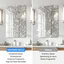 USHOWER Frameless Bathroom Mirror for Over Sink, 22x30 Inch Rectangle Wall Vanity Mirror for Bathroom, Bedroom, Entryway, Polished Edge, Tempered Glass