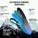 Hike Support Insoles - Welnove Carbon Fiber Insoles -Shoe Insert for Hiking Ourdoor Sport - Rigid Support for Turf Toe,Foot Fractures,Hallux Rigidus,Hiking Boots Inserts for Men Women(Black,3XL)