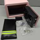 0.23 Cubic Feet Safe Box, Small Safe W/Fireproof Bag, Keys & Pass Code, Digital Electronic Security Money Box for Cash, Document, Home, Office, Hotel Use, Pink, 6.69"D x 9.06"W x 6.69"H
