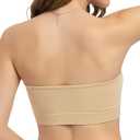 2 x ZENUTA Strapless Bras for Women, Non-Slip Silicone Bandeau Bra, Wireless Padded Bralette Push Up Bra Seamless Tube Top (L)