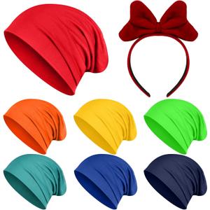 Shyyween Halloween Dwarf Costume Set Dwarf Gnome Hat and Bow Headband Set Gnome Princess Costume for Halloween Party Cosplay