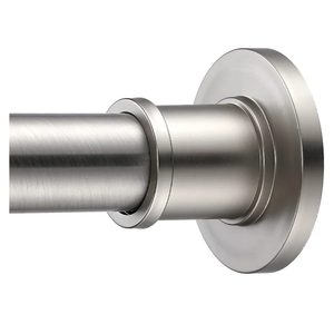 BRIOFOX Industrial Shower Curtain Rod - Rustproof Non-Slip 43-72 Inch 304 Stainless Steel Tension Curtain Rod for Window or Bathroom, Brushed Nickel