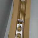 1 Inch Gold Curtain Rods for Windows 72 to 144 Inches (6 to 12 ft), USFOOK Telescoping Single Drapery Rod, Decorative Curtain Rod with Luxury Translucent Finials (72-144", Luxury Gold)