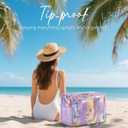 Bagstellar Iridescent Beach Tote Bags for Women, Large Zipper Beach Pool Swim Bag with Makeup Bag & Waterproof Phone Pouch | Waterproof Sandproof, Adjustable Strap, Packable, Foldable, Travel Tote Bags, Vacation Essentials, Gift for Women
