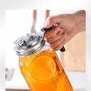 Stainless Steel Mason Jar Lids with Rubber Gasket and Handle,Mason Jar Lids for Wide Mouth,Bottle Cover for Cold Brew Grain Screw Cans Caps (Jars Not Included) (4)