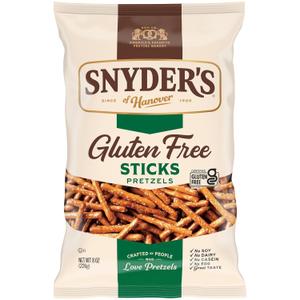 Snyder's of Hanover Pretzels, Gluten Free Pretzel Sticks, 8 Oz (Pack of 12), Pack Of 6 (Best Before Oct. 17, 2026)