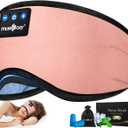 MUSICOZY Sleep Headphones Bluetooth 5.4 Headband Sleeping Eye Mask for Mom Women Men Wireless Music Earbuds Earphones for Side Sleepers Built-in HD Speakers Cool Gadgets Unique Gifts (Pink)