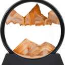 Sand Art Liquid Motion Decor - 10 Inch Orange Moving Sand Art, 3D Flowing Dynamic Sandscape for Relaxing Desktop & Office