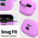 for JBL Vibe Beam/JBL Vibe Beam 2/ JBL Vibe 200TWS Case Cover, Silicone Scratch Resistant Logo Visible Cover Compatible with JBL Vibe 200TWS & Beam & Beam 2 Charging Case with Carabiner-Purple