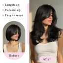 Clip In Hair Extensions 14'' Long Black Invisible Thick Synthetic Hair Clip Extensions for Women 4 Pcs Soft and Easy Installation Hair Piece Clip Ins for Weddings Party Daily Use 5Oz