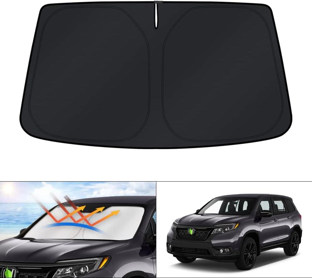 KUST Windshield Sun Shade for 2019-2024 2025 Honda Passport Sport Accessories,SUV,EX-L,Touring,Eliten Window Sunshade Sun Visor Protector Foldable Blocks UV Rays Keep Your Car Cooler
