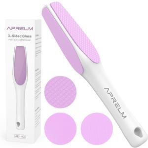 AprElm 3-Sided Glass Foot Callus Remover, Professional 3-in-1(Coarse, Medium, Fine) Foot File, Pedicure Tools for Feet Hard Skin Smooth Polishing (Pink)