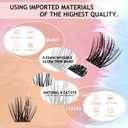 3 x NINGLASH Royale Lash Clusters Kit Wispy DIY Eyelash Extension, 2 Styles 154pcs Individual Natural Lashes Spikes Cluster Eyelashes Lash Bond and Seal Remover Tweezer Comb Brush