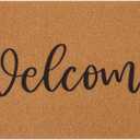 UINI Welcome Mat Outdoor Indoor Door Mat, Faux Coir Welcome Doormat for Front Door Entry, Resist Dirt, Easy to Clean, 17" x 30" (1'5" x 2'6" (Rectangular))