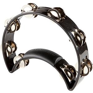 RhythmTech RT1010 Tambourine, Nickel Jingles, Black