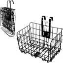 Hamiledyi Folding Bike Basket,Lift-Off Front Bike Basket with Handles Easy Installation Rear Cargo Rack - Rust Proof Bicycle Bag for Mountain Bike Accessories