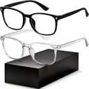 Gaoye Blue Light Glasses for Computer & Gaming - Anti UV Ray Lenses, Scratch-Resistant & Comfort Fit (Black & Transparent Grey)