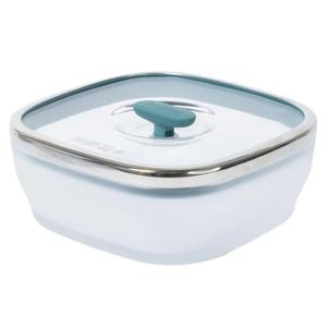 Anyday 5.5-Cup Square Glass Food Storage with Glass Lid | Plastic-Free Meal Prep & Microwave Cookware | Stackable Airtight Storage Container with Vented Lid for Microwave-Safe Reheating