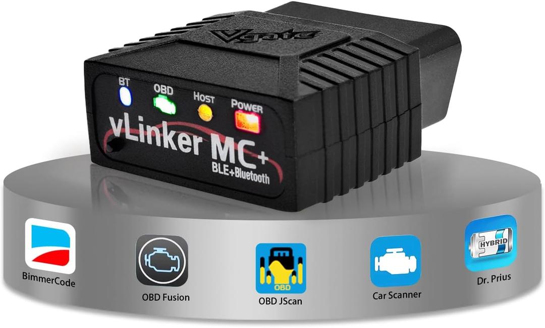 Vgate vLinker MC+ (BT3.0/BLE4.0) OBD2 Scanner Code Reader Diagnostic Scan Tool for Android & iOS & Windows, Black