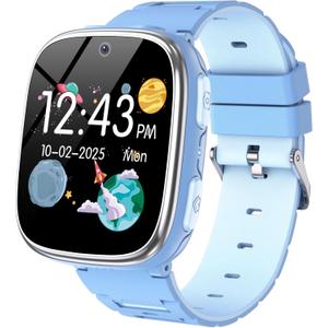 Kids Smart Watch Girls Boys - Smart Watch for Kids Game Watch Gifts for 4-12 Years Old with 26 Games Camera Alarm Video Music Player Pedometer Flashlight Birthday Gift for Boys Girls (3 Blue)