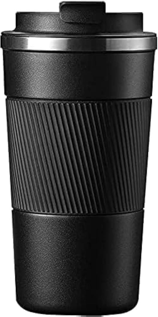 Car Coffee Cup 510ml Travel Mug Stainless Steel Thermal Insulated Coffee Cup - Vacuum Insulation Water Bottle for Hot and Cold Water Coffee and Tea Black Mug Cafeteria Coffee Cup with Lid