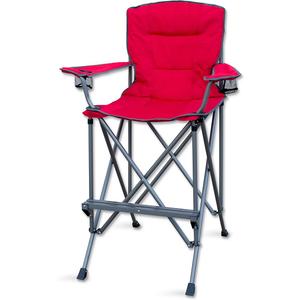 RMS Extra Tall Folding Chair - 31" Seat Height Director Chair for Camping, Home Patio and Sports - Portable and Collapsible with Footrest and Carrying Bag - Up to 300 lbs Weight Capacity (Red)