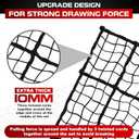 [Premium] 4'x6' Heavy Duty Cargo Net Stretches to 8' x 12', Extra Thick 10mm Cord Bungee Cargo Netting for Pickup Truck Bed, Roof Rack Net & 12 PCS Steel Carabiners