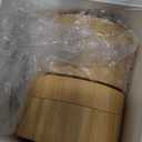 Frienda 2 Pack 30 ml Empty Loose Powder Container small Compact Case Refillable Bamboo Cosmetic Face Makeup Travel Loose Reusable Box Portable DIY Case Holder Supplies with Sifter Lids and Powder Puff