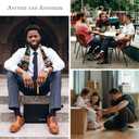 DarkCom Men's Dress Socks, Black, 6 Pairs Classic Cotton Polyester Socks, Reinforced, Cozy (7-9)