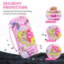 GOODVANCE Pink Carrying Case for Nintendo Switch OLED, Kawaii Princess Portable Hard Travel Case for Girls, Switch Accessories Bundle with PC Case, Screen Protector, Shoulder Strap and Thumb Grip Caps