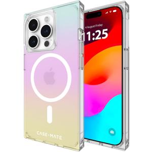 Case-Mate BLOX iPhone 15 Pro Case - Iridescent Rainbow [12ft Drop Protection] [Compatible with MagSafe] Magnetic Cover with Edges for iPhone 15 Pro 6.1", Anti-Scratch, Shock Absorbent, Slim Fit