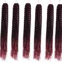 Haolocs 6 Packs 22 Inch New Passion Twist Crochet Hair Braids Ombre Burgundy Long Curly Open Senegal Twist Crochet Braiding Hairstyles For Black Women 20 Strands/Pack (1B/BUG)
