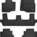 Car Floor Mats Custom Fit for Ford Expedition 2018-2025 (Not Fit MAX Or L) 8 Seats with 2nd Bench Seat Black Rubber Auto Liner Mats All Weather Protection