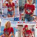 Huukeay Womens Patriotic Crew Neck Shirts, Red, Statue of Liberty, X-Large (Red, XL)