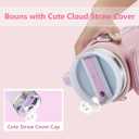 Initial A-Z Carrier Bag for Stanley Cup 40 oz, Stanley Cup Holder with Strap for Stanley 40 oz Tumbler with Handle, Stanley Cup Accessories with Stanley Cup Straw Cover - Spill Stopper - Letter Charm (Princess Pink)