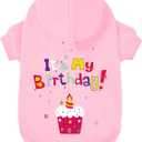 Dog Sweater Dog Hoodie Cold Weather Coat Hooded Sweatshirt for Puppies,Cats, Small Medium Large Dogs (Pink(It's My Birthday), XX-Large)