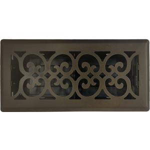 Precision Flow 4"x12" Steel Floor Register - Victorian Design, Metallic Bronze Finish - Premium Home Vent Covers, Durable & Decorative - Fits 4"x12" Duct Openings, Easy Installation