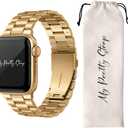 My Pretty Strap- Compatible Apple Watch Band - Stainless Steel iWatch Strap for Women- Adjustable Strap (5.1" - 6.8") - Series 1-11, SE & Ultra (38/40 41/42/44/45/49) - Gold, Rose Gold, Silver, Black- Classic