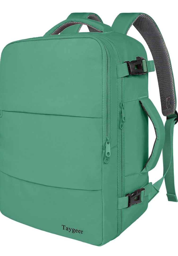 Taygeer Travel Backpack for College Woman, Lightweight Backpack for 16 inch Laptop with USB Charging Port, TSA Friendly Bag for Women Traveling, Back Pack Carry On Luggage for friend Gym Sport,Green